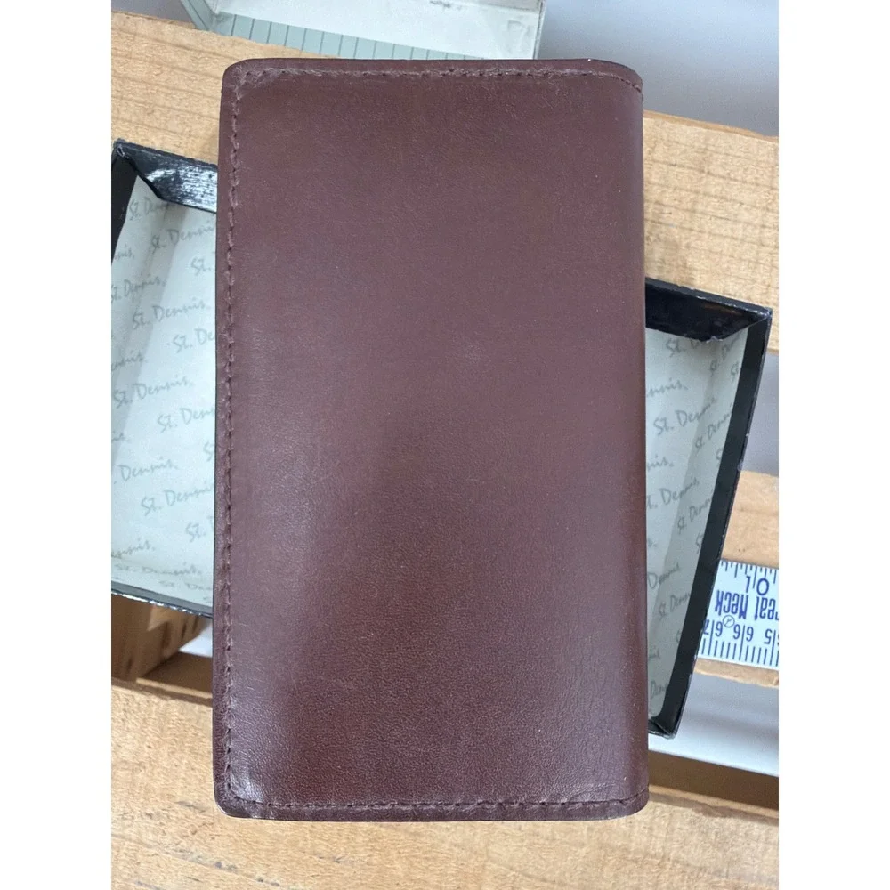 Vintage St. Dennis Pocket Size Agenda Burgundy Leather Diary‎ Address Book NOS